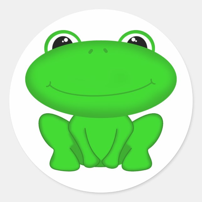 Rrrribbit! Green Froggie Classic Round Sticker (Front)