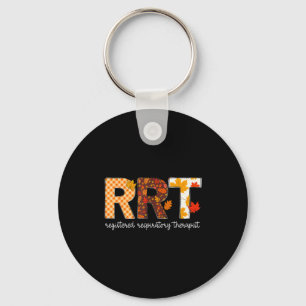 Rrt Registered Respiratory Therapist Fall Leaf Tha Keychain