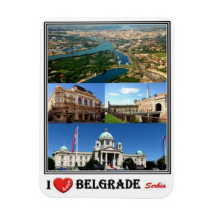 RS Serbia - Belgrade -  I Love Mosaic - Magnet