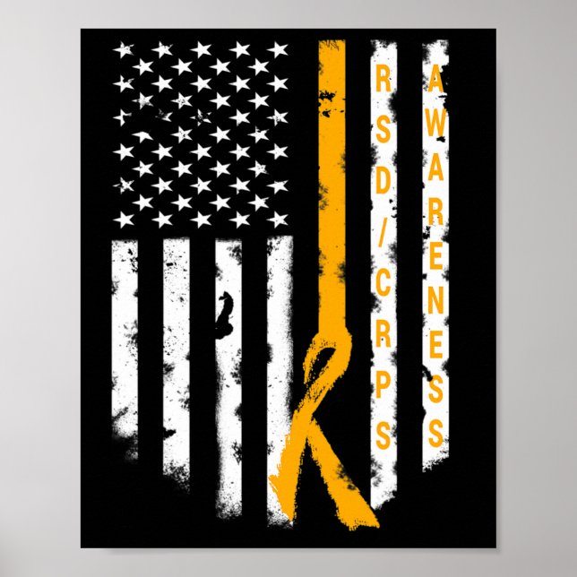Rsd Crps Awareness American Flag Support Top Tee  Poster (Front)