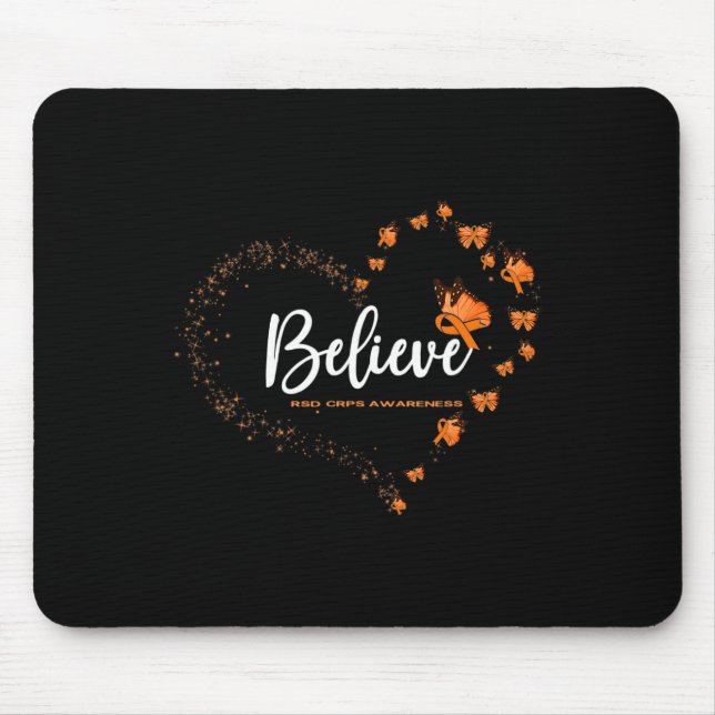 Rsd Crps Awareness Butterfly Believe  Mouse Pad (Front)