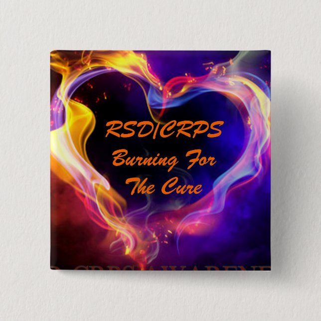 RSD/CRPS Awareness Button Heart (Front)