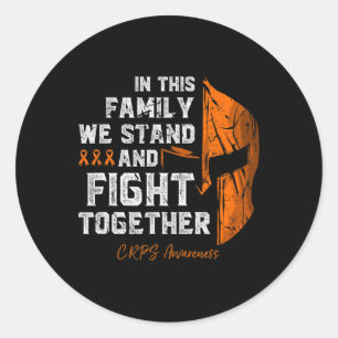 Rsd-crps Awareness Family Support Spartan Warrior  Classic Round Sticker