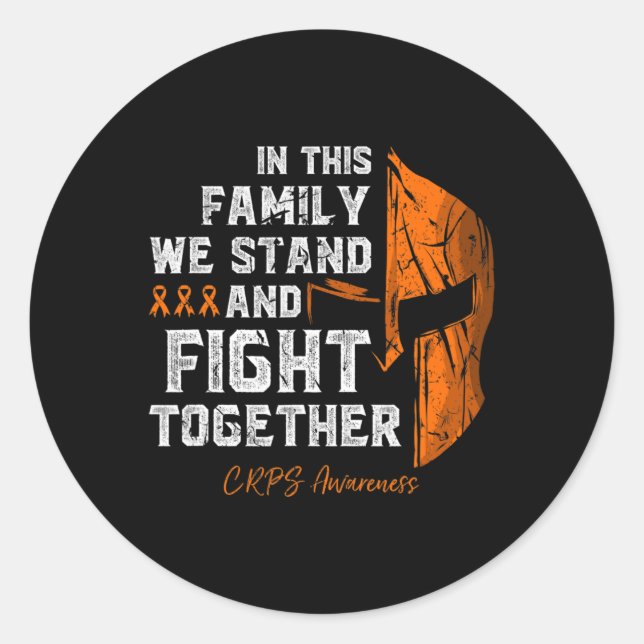 Rsd-crps Awareness Family Support Spartan Warrior  Classic Round Sticker (Front)