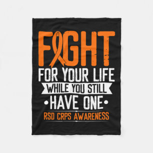Rsd Crps Awareness Fight For Life Warrior Orange R Fleece Blanket