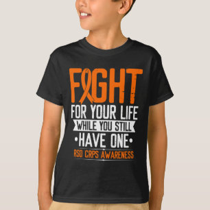 RSD CRPS Awareness Fight for Life Warrior Orange R T-Shirt