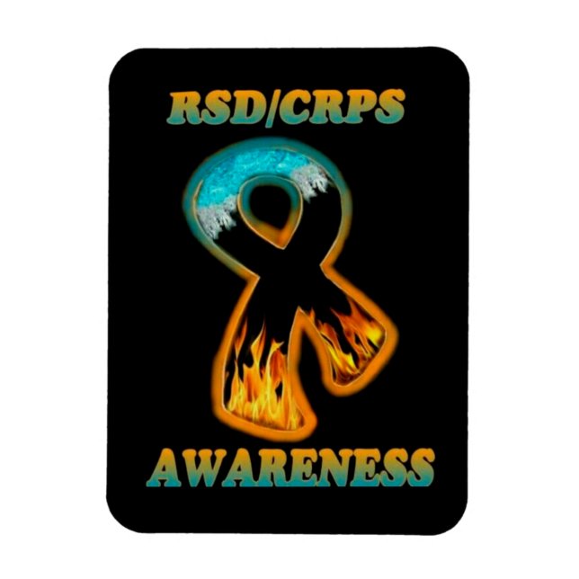 RSD/CRPS AWARENESS fire & ice ribbon Magnet (Vertical)