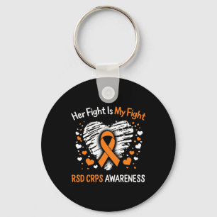 RSD CRPS Awareness Her Fight Orange Ribbon Complex Keychain