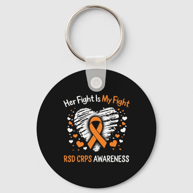 RSD CRPS Awareness Her Fight Orange Ribbon Complex Keychain (Front)