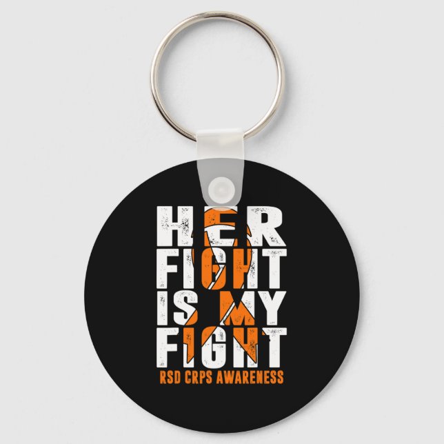 Rsd Crps Awareness Her Fight Orange Ribbon Complex Keychain (Front)