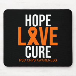 Rsd Crps Awareness Hope Love Cure Fighter Orange R Mouse Pad