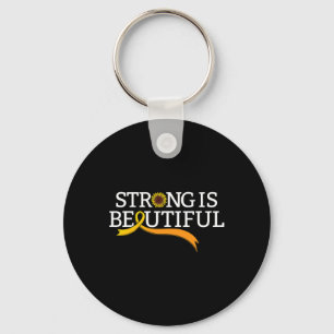 Rsd Crps Awareness Novelty Orange Ribbon Sunflower Keychain