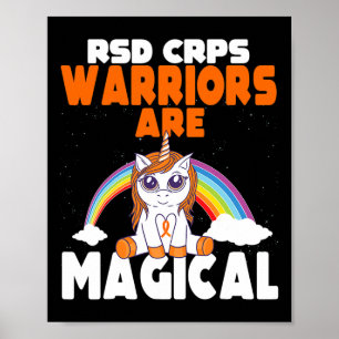 Rsd Crps Awareness Orange Ribbon Cute Magical Unic Poster
