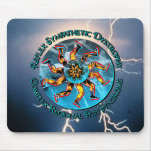 RSD/CRPS Flaming Hand & Leg Starburst Mouse Pad