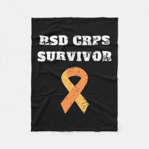 Rsd Crps Survivor Awareness Orange Ribbon Retro Vi Fleece Blanket