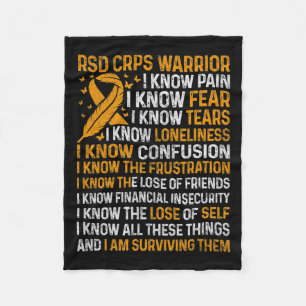 Rsd Crps Warrior Orange Ribbon Crps Awareness Nove Fleece Blanket