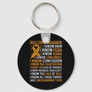 Rsd Crps Warrior Orange Ribbon Crps Awareness Nove Keychain