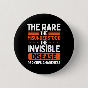 Rsd Crps Warrior Orange Ribbon Invisible Disease C 2 Inch Round Button