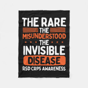 Rsd Crps Warrior Orange Ribbon Invisible Disease C Fleece Blanket