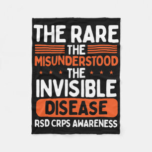 Rsd Crps Warrior Orange Ribbon Invisible Disease C Fleece Blanket
