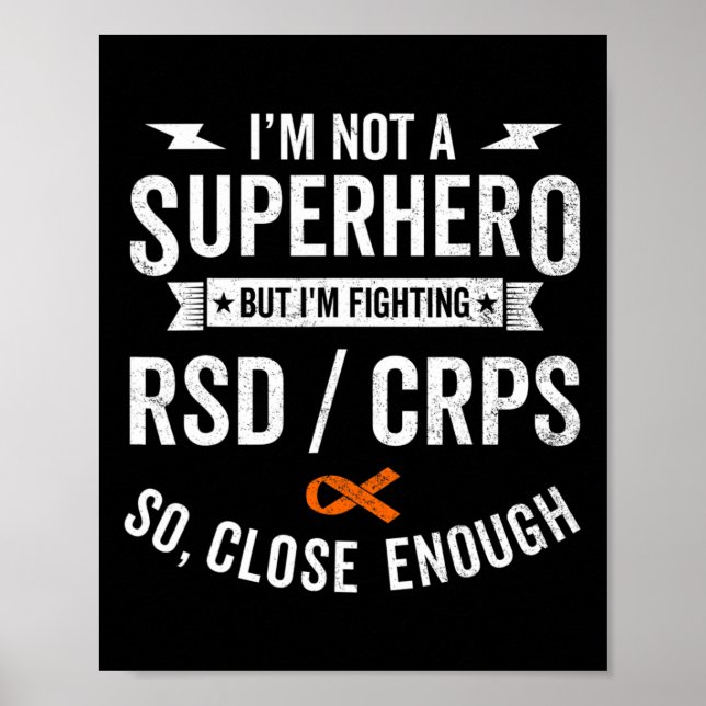 RSD CRPS Warrior Survivor Awareness Support Orange Poster (Front)