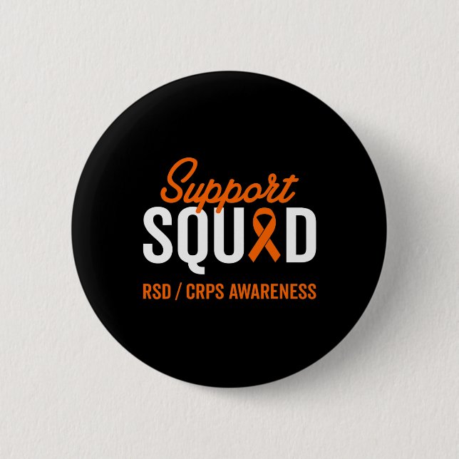 RSD CRPS Warrior Survivor Awareness Support Squad  2 Inch Round Button (Front)