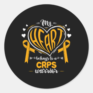 Rsd My Heart Belongs To A Crps Warrior Crps Awaren Classic Round Sticker