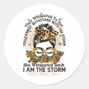 Rsdcrps Awareness I'm The Storm Messy Bun Fighter Classic Round Sticker