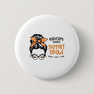Rsdcrps Warrior Awareness Support Squad Messy Bun 2 Inch Round Button