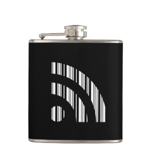 RSS FEED BAR CODE Logo Barcode Pattern Design Hip Flask