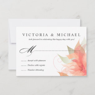 RSVP 2-Sided Peachy Orange Floral Card