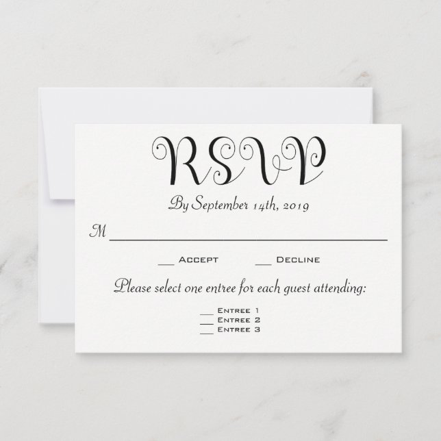 RSVP 3 Choix de l'arbre Demande de carte de récept (Devant)