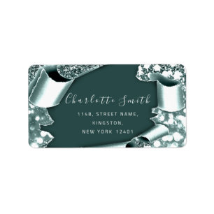 RSVP 3D Frame Glitter Rose Royal Teal Label