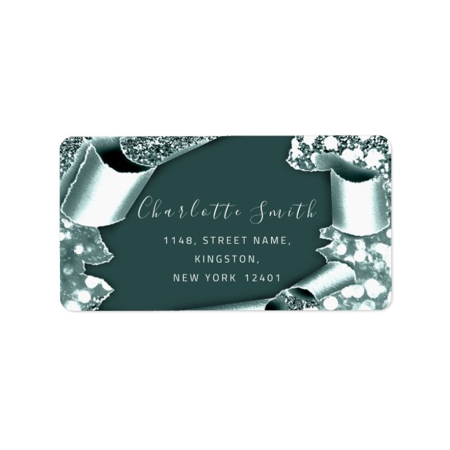 RSVP 3D  Frame Glitter Rose Royal Teal Label (Front)