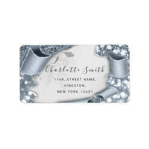 RSVP 3D Silver Frame Glitter Grey Royal Smoky Blu Label