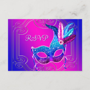 RSVP à la soirée masquerade rose chaud violet