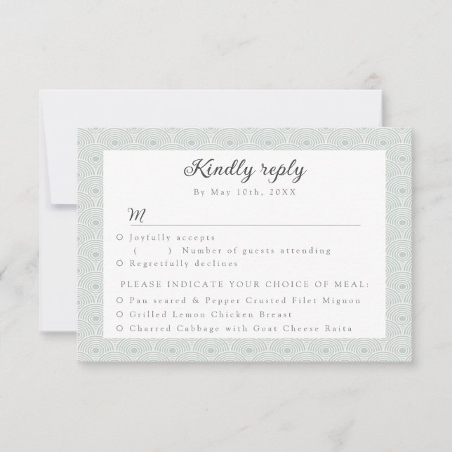 RSVP à motifs avec choix de repas (Devant)