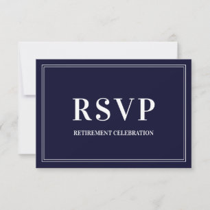 RSVP à une élégante soirée de retraite bleu marine