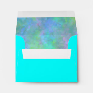 RSVP Abstract Design in Turquoise Silver Envelope