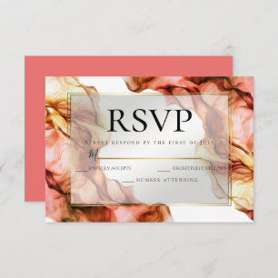 RSVP   Abstract Watercolor Autumn Colours 3 Invitation
