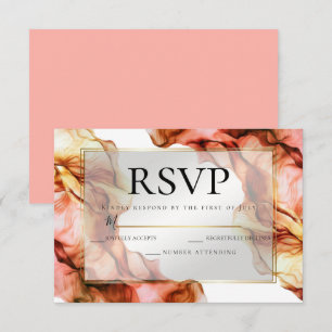 RSVP   Abstract Watercolor Autumn Colours 6 Invitation
