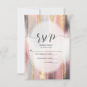 RSVP Abstrait Brush Strokes Blush Gold Charcoal