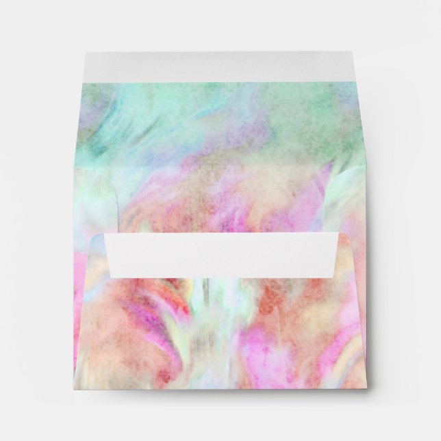 RSVP Aqua Tie Dye Design Enveloppe (Dos (Bas))