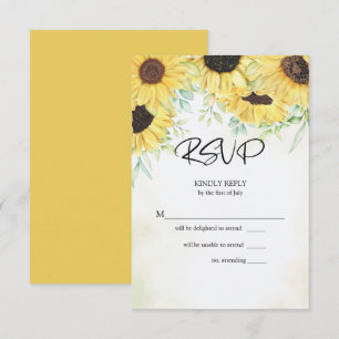 RSVP Aquarelle Fleurs de soleil jaunes