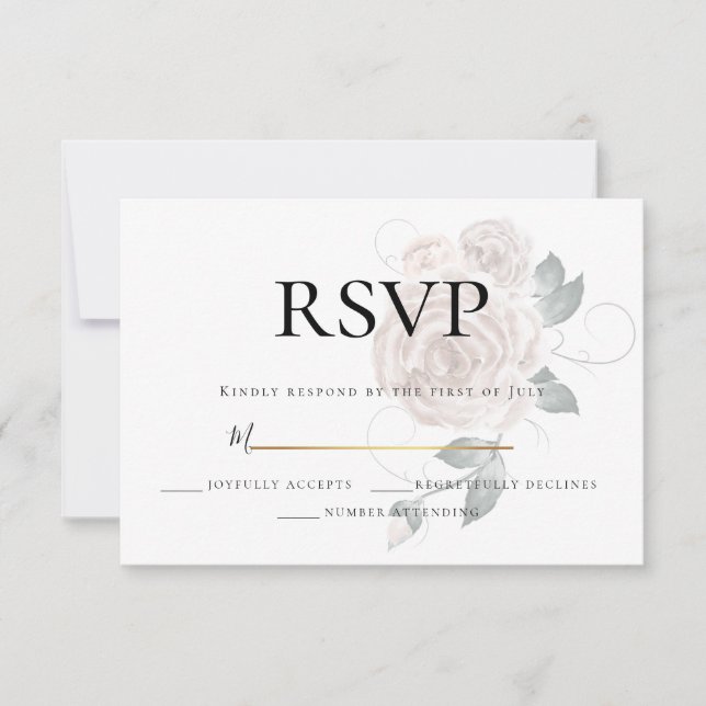 RSVP  | Aquarelle rose poudré rose clair (Devant)