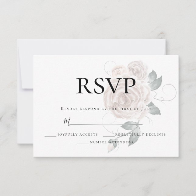 RSVP  | Aquarelle rose poudré rose foncé  (Devant)