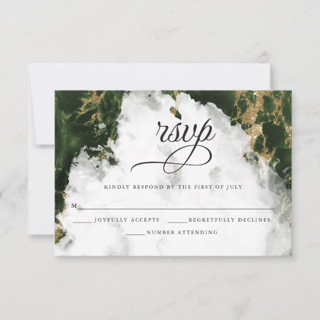 RSVP | Aquarelle vert émeraude BarefootBride™ (Devant)