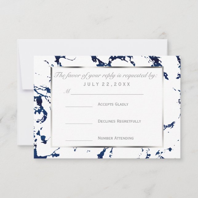 RSVP  Argent, Bleu marine et Blanc (Devant)