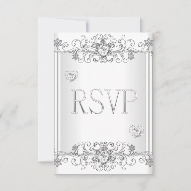 RSVP Argent Cœur Diamant Blanc 2 (Devant)