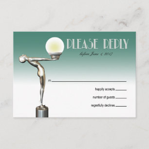 RSVP Art Deco Glam Nouveau   teal Card